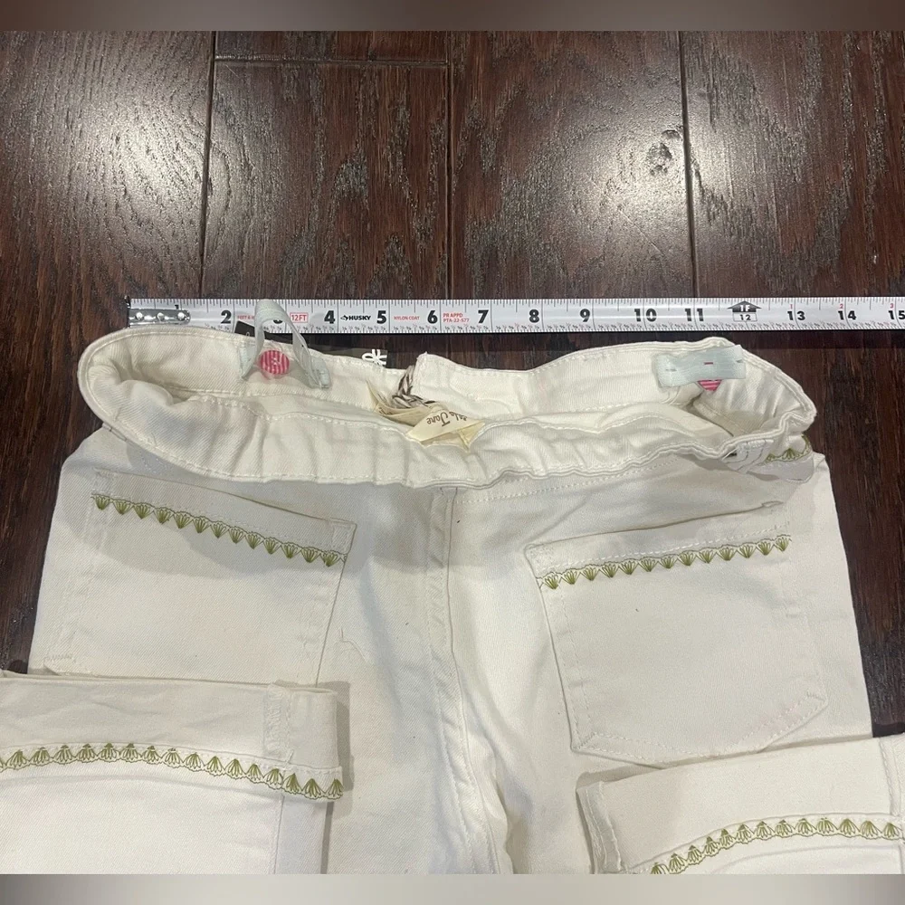 Matilda Jane Enchanted Garden Logan Crop Straight  White Jeans Girl Size 12 NEW